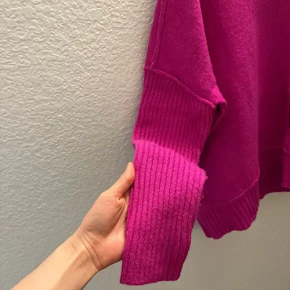 Maeve Anthropologie Pink Mock Ribbed Dolman Gretchen Sweater M Oversized 2/8 - Picture 11 of 11